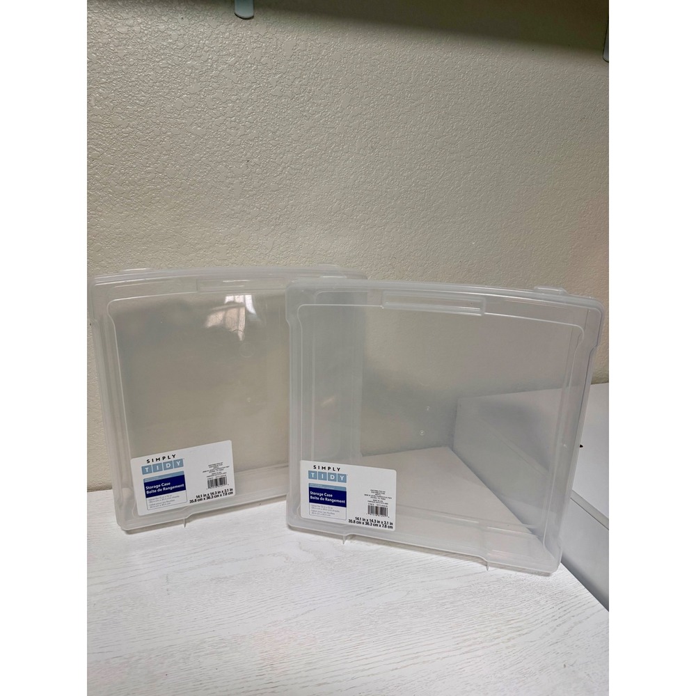 Simply Tidy 12x12 Craft Storage Case Clear Plastic Craft Bin Set of 2